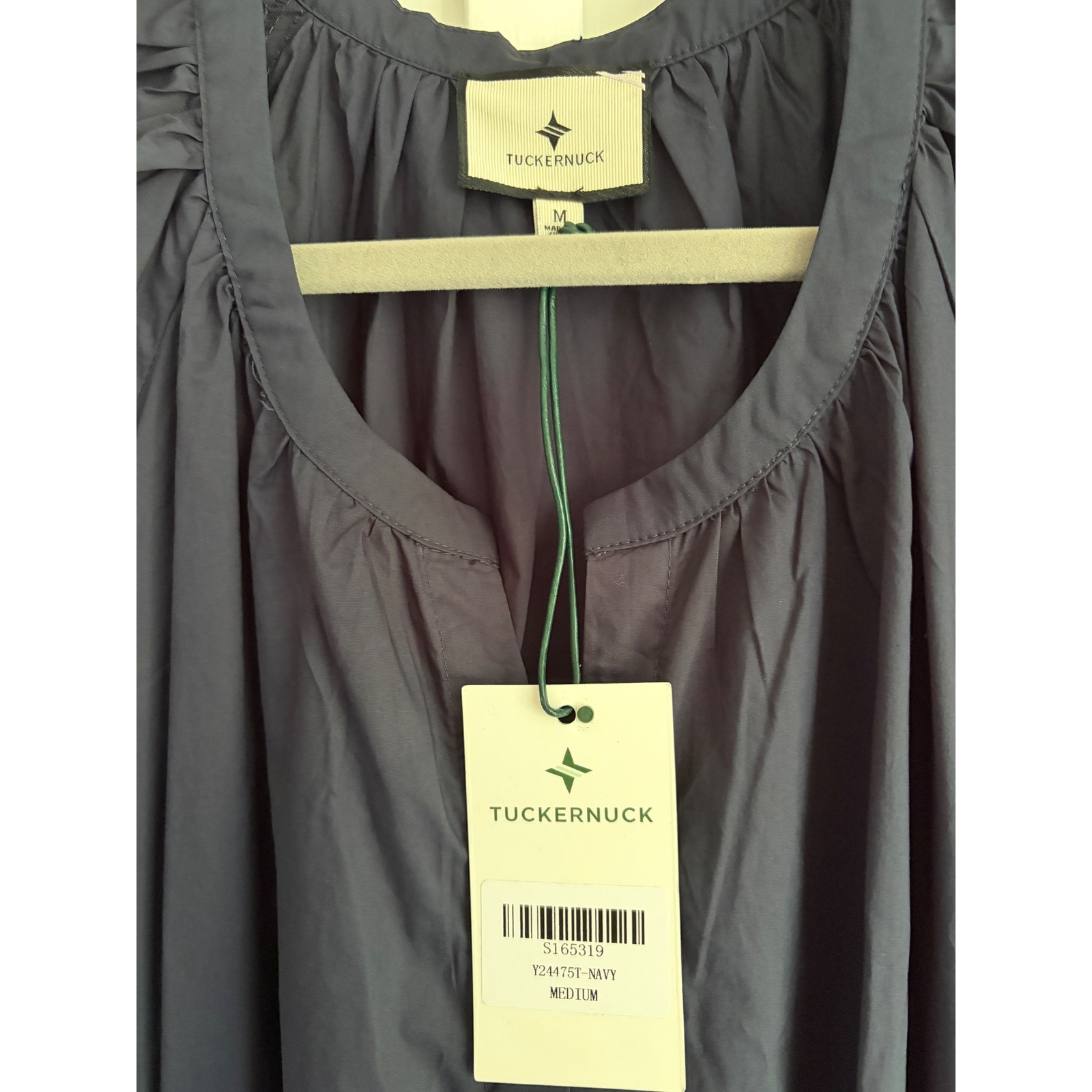 Tuckernuck Lyles Maxi Dress Women Size Medium Navy Cotton Belted — image 4 of 8